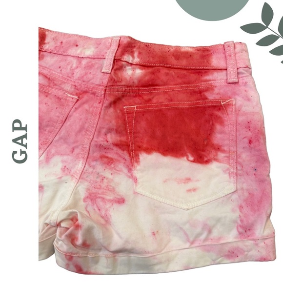 🛍️3/$40 GAP Pink Tie-Dye Cotton Stretch Shorts | Summer Festival | Size 2 - Picture 4 of 5